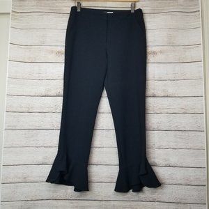 Trina Turk Black Ruffle Crop Pants Size 4 Waist